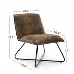 Fauteuil d'appoint en similicuir d'inspiration scandinave LUE BONA avec dossier réglable - 80 H x 56,4 L x 60 P cm