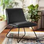 Fauteuil d'appoint en similicuir d'inspiration scandinave LUE BONA avec dossier réglable - 80 H x 56,4 L x 60 P cm