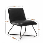 Fauteuil d'appoint en similicuir d'inspiration scandinave LUE BONA avec dossier réglable - 80 H x 56,4 L x 60 P cm