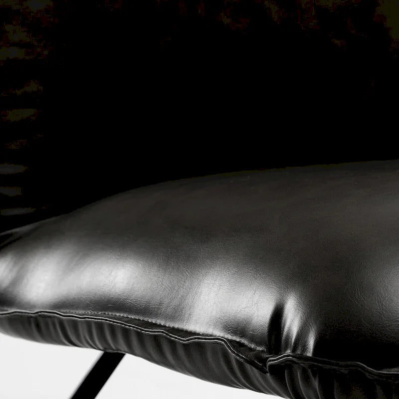Fauteuil d'appoint en similicuir d'inspiration scandinave LUE BONA avec dossier réglable - 80 H x 56,4 L x 60 P cm