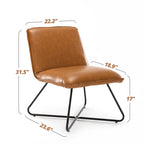 Fauteuil d'appoint en similicuir d'inspiration scandinave LUE BONA avec dossier réglable - 80 H x 56,4 L x 60 P cm