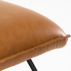 Fauteuil d'appoint en similicuir d'inspiration scandinave LUE BONA avec dossier réglable - 80 H x 56,4 L x 60 P cm