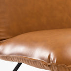 Fauteuil d'appoint en similicuir d'inspiration scandinave LUE BONA avec dossier réglable - 80 H x 56,4 L x 60 P cm