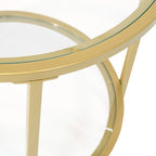 Table d'appoint ronde moderne en verre et cadre métallique Heimlich de Carbon Loft