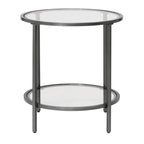 Table d'appoint ronde moderne en verre et cadre métallique Heimlich de Carbon Loft