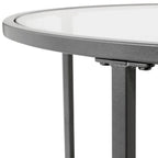 Table d'appoint ronde moderne en verre et cadre métallique Heimlich de Carbon Loft