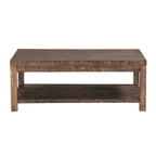 Table basse en bois avec une étagère, marron taupe