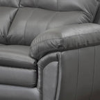 Ensemble canapé et fauteuil en cuir pleine fleur gris de qualité supérieure Marcus