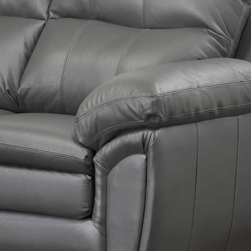 Ensemble canapé et fauteuil en cuir pleine fleur gris de qualité supérieure Marcus