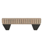 Table basse carrée de 91 cm en bois de manguier, inspirée de Tokyo - Fabriquée à la main avec une élégante finition grise sablée et des pieds effilés