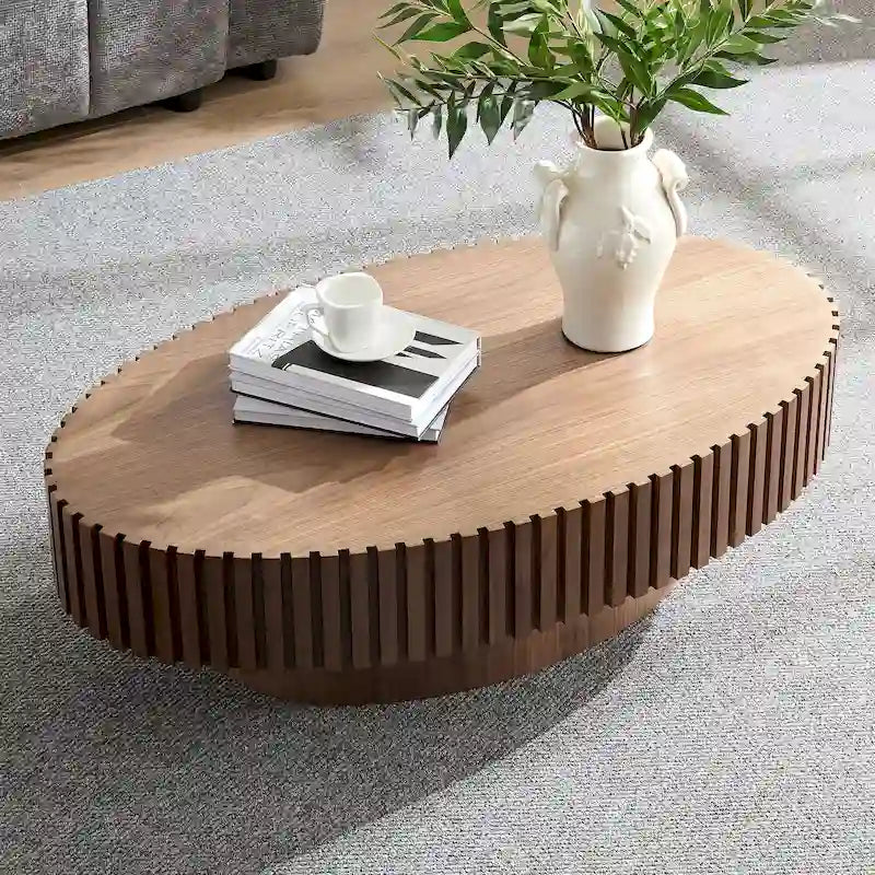 Table Basse Tambour Artisanale Moderne