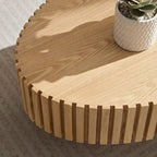 Table Basse Tambour Artisanale Moderne