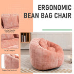 Canapé deux places pouf à dossier haut en chenille, confortable et durable