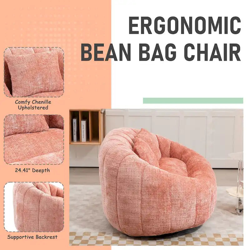 Canapé deux places pouf à dossier haut en chenille, confortable et durable