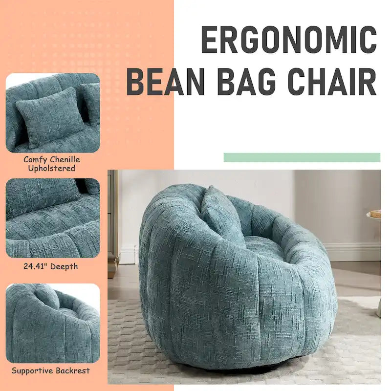 Canapé deux places pouf à dossier haut en chenille, confortable et durable