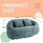 Canapé deux places pouf à dossier haut en chenille, confortable et durable