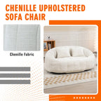 Canapé deux places pouf à dossier haut en chenille, confortable et durable