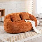 Canapé deux places pouf à dossier haut en chenille, confortable et durable
