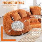 Canapé deux places pouf à dossier haut en chenille, confortable et durable