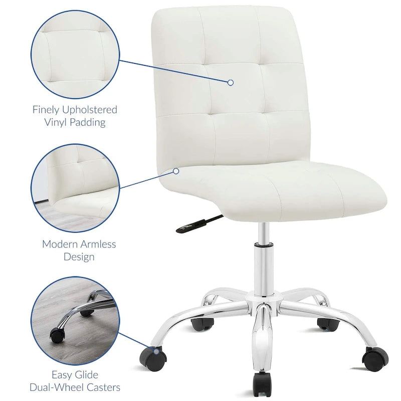 Chaise de bureau Prim sans accoudoirs à dossier mi-hauteur