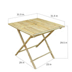 Table pliante carrée en bambou