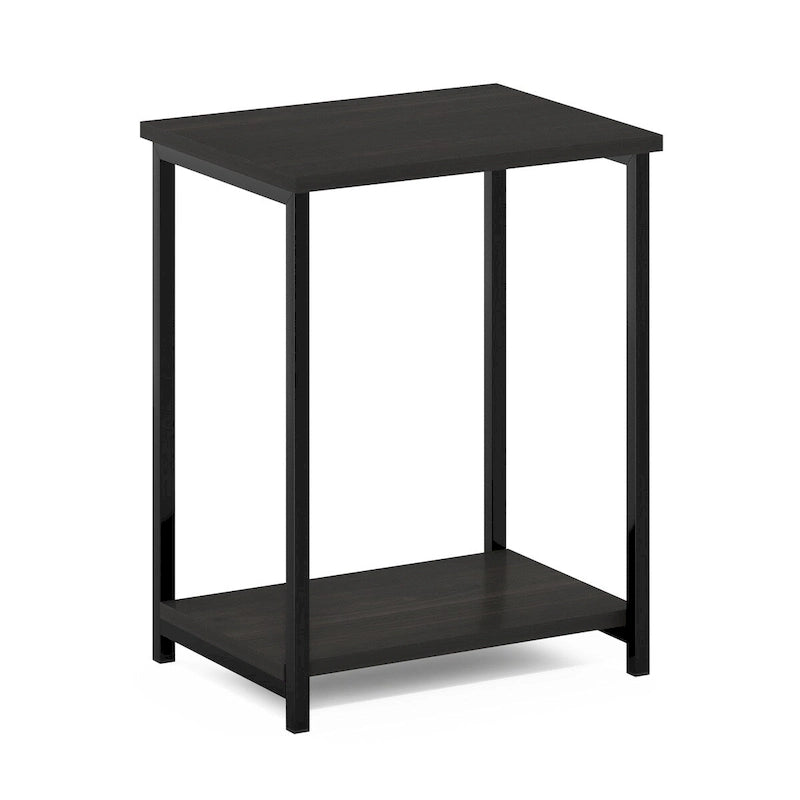 Table d'appoint industrielle simple avec cadre en métal, 1 pièce, expresso