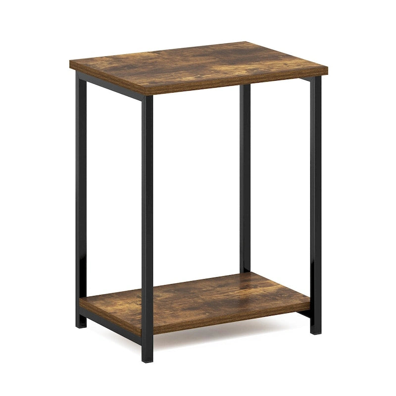 Table d'appoint industrielle simple avec cadre en métal, 1 pièce, expresso