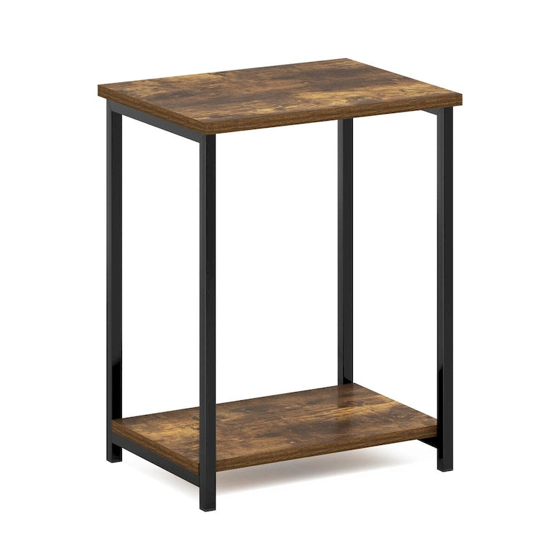 Table d'appoint industrielle simple avec cadre en métal, 1 pièce, expresso