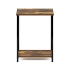 Table d'appoint industrielle simple avec cadre en métal, 1 pièce, expresso