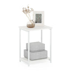 Table d'appoint industrielle simple avec cadre en métal, 1 pièce, expresso
