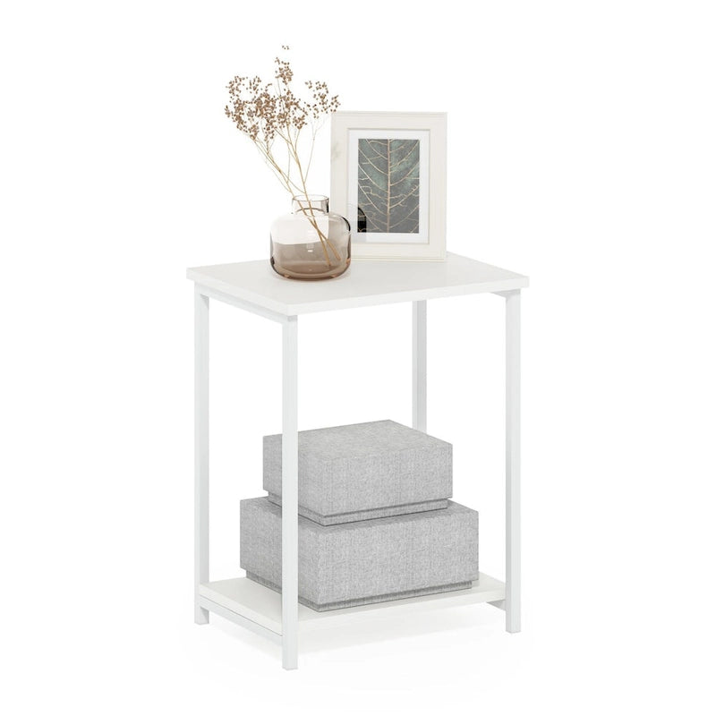 Table d'appoint industrielle simple avec cadre en métal, 1 pièce, expresso