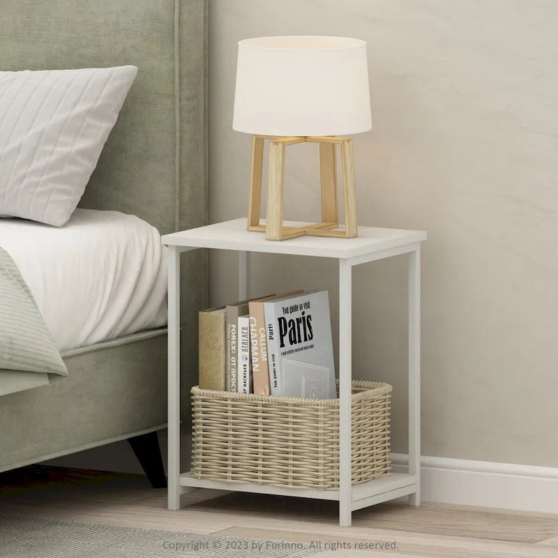 Table d'appoint industrielle simple avec cadre en métal, 1 pièce, expresso