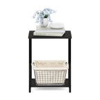 Table d'appoint industrielle simple avec cadre en métal, 1 pièce, expresso