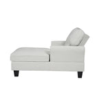 Chaise longue convertible pour intérieur, canapé-lit, fauteuil de salon rembourré pour chambre et salon avec rivets, beige