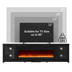 Meuble TV avec cheminée électrique moderne 80 po