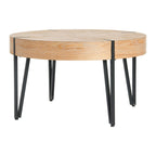 Table basse ronde en bois recyclé - 80x80x46