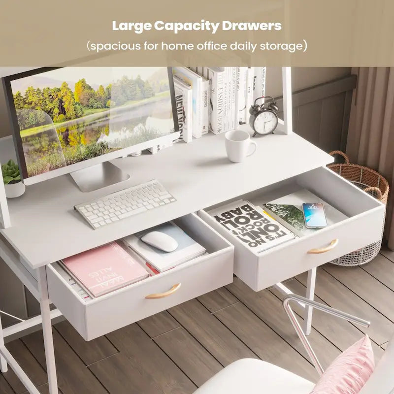 Bureau d'ordinateur, bureau de télétravail avec prise de courant, table d'étude/d'écriture