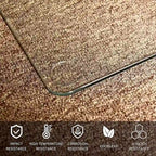 Tapis de chaise de bureau 46 x 36 en verre trempé pour la protection des sols durs