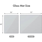 Tapis de chaise de bureau 46 x 36 en verre trempé pour la protection des sols durs