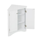 Meuble d'angle de salle de bain à 2 portes en bois avec étagères réglables (32 po)