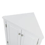 Meuble d'angle de salle de bain à 2 portes en bois avec étagères réglables (32 po)