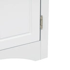Meuble d'angle de salle de bain à 2 portes en bois avec étagères réglables (32 po)