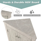 Meuble d'angle de salle de bain à 2 portes en bois avec étagères réglables (32 po)