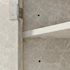 Meuble d'angle de salle de bain à 2 portes en bois avec étagères réglables (32 po)