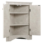 Meuble d'angle de salle de bain à 2 portes en bois avec étagères réglables (32 po)