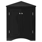 Meuble d'angle de salle de bain à 2 portes en bois avec étagères réglables (32 po)