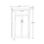 Armoire de rangement à deux portes RiverRidge Somerset avec tiroir et étagère réglable pour salle de bain et buanderie - Blanc - N/A