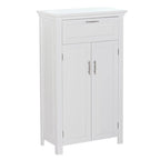 Armoire de rangement à deux portes RiverRidge Somerset avec tiroir et étagère réglable pour salle de bain et buanderie - Blanc - N/A