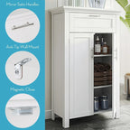 Armoire de rangement à deux portes RiverRidge Somerset avec tiroir et étagère réglable pour salle de bain et buanderie - Blanc - N/A