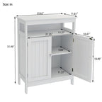 Meuble de rangement de salle de bain autoportant blanc